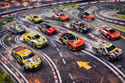 Image of Umadiya Set of 10 Mini Pull Back Racing Metal Die Cast Car Set | Pullback Mechanism | Durable Body | Mini Sports Car Set for Boys & Girls (Multi Color & Design)