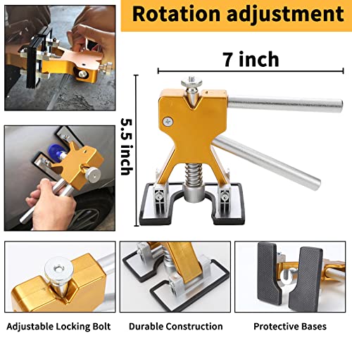 Teen Dream 97Pcs Paintless Auto Body Dent Puller Kit, Car Dent Removal Kit With Golden Lifter Bridge Puller Slide Hammer T-Bar Dent Puller Suction Cup And Glue Gun For Car Dent Repair (97Pcs) #TOP3