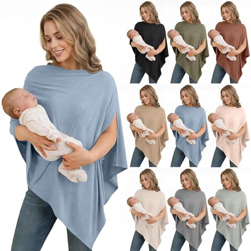 trendbris Nursing Cover For Baby Breastfeeding - Nursing Shawl Breastfeeding Super Soft Comfortable Cover For Mum Breathable Shawls Solid Color Shawl Lightweight Nursing Cover