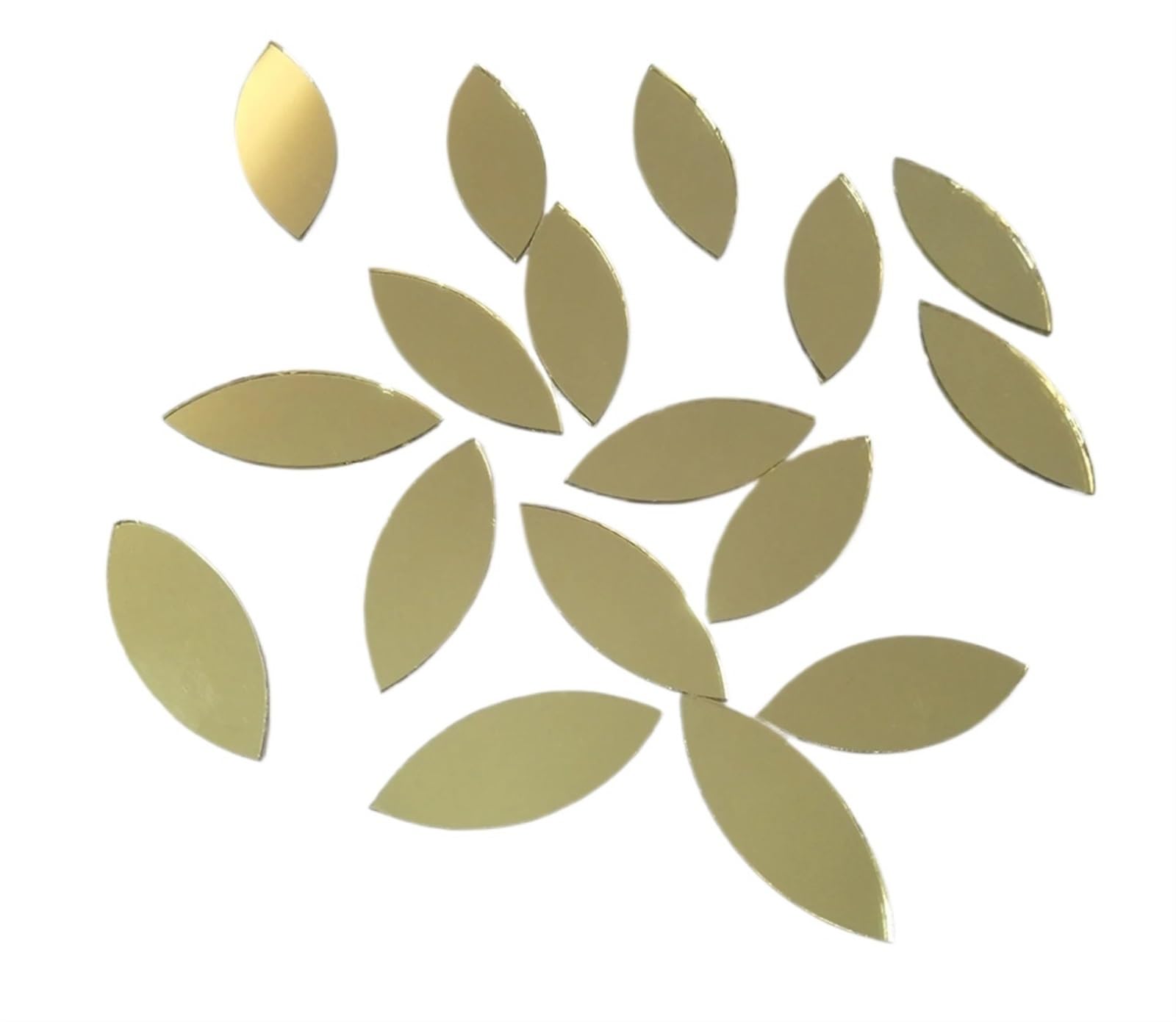 Ekalgretra Gold Mirror Mosaic Making Supplies 120Pcs Glass Mosaic Tiles Petal Leaves, Supplies For Crafts, Craft Mirrors, Mirror Embellishments(Gold Mirror)