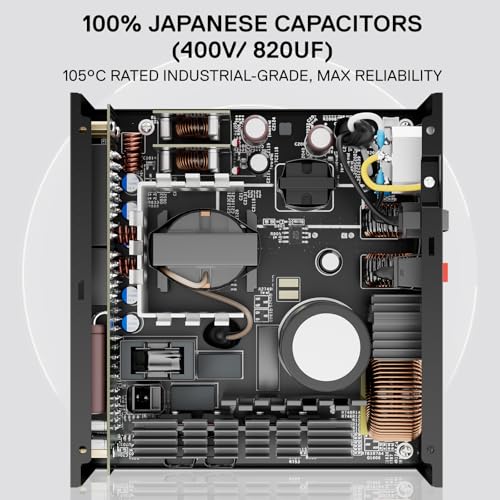 Image of Redragon RGMS-1000W PRO 80+ Gold 1000 Watt Power Supply w /Upgraded ATX 3.1 & PCIe 5.1 Fully Modular, Compact 150mm Size, Smart ECO Low Noise Fan, 100% Japanese Capacitors, Full Mod Cables