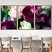 3 Piece Framed Canvas Wall Art Purple Blossom Canvas Prints Home Artwork Decoration for Living Room,Bedroom - 16
