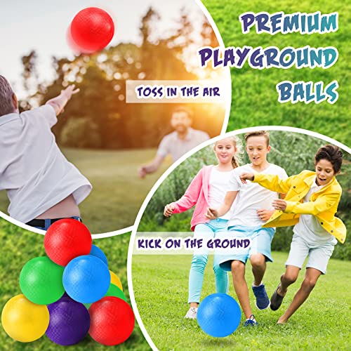 Macarrie 20 Pcs 6 Inches Playground Dodgeball Kick Balls for Kids Adults Colorful Inflatable Balls Handballs Soccer Basketball Handball Games Camps Schools Outdoors