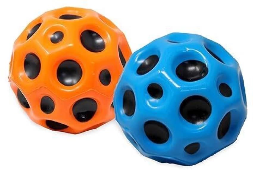 Super Bouncy Rubber Moon Ball Toy for Kids and Adults with Craters - High Bounce, Textured Grip, Perfect for Playtime Fun - Soft Foam Ball, Multicolor (Pack of 2)-picture-28