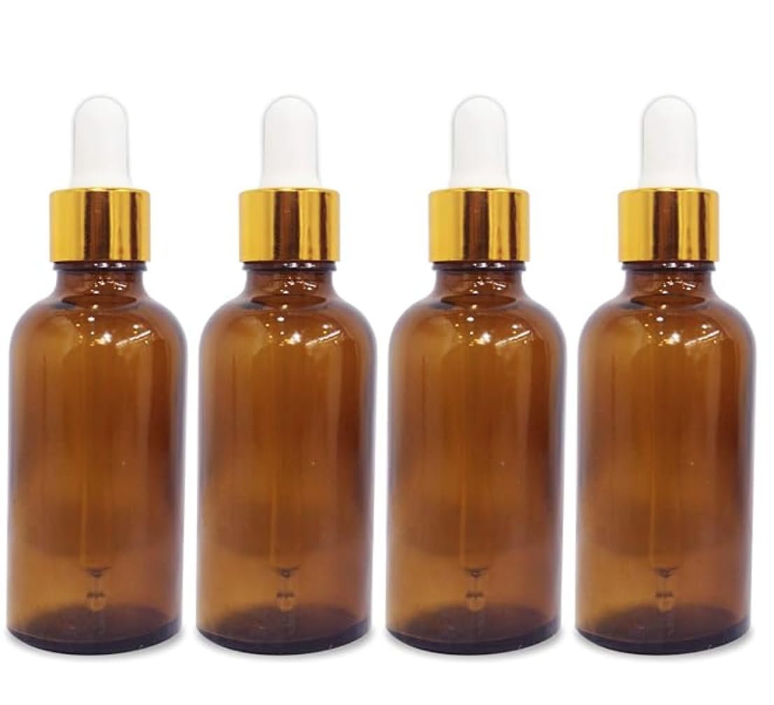 Shophomeo® 12 Psc Glass Bottle with Dropper (Golden) - 100 ml Amber Round Empty Glass Bottle + Glass Dropper + Gold Ring + White Silicone Teat (Pack of 12)-image-15