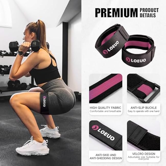 Booty Bands for Working Out Glutes, Adjustable Blood Flow Restriction Bands with Non Slip for Workout Butt & Thigh Building, Occlusion Bands for Women and Men Glutes Easy to Carry