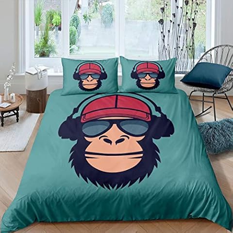 Juego de Ropa de Cama de Mono de música Hip Hop para niños y niñas Cover