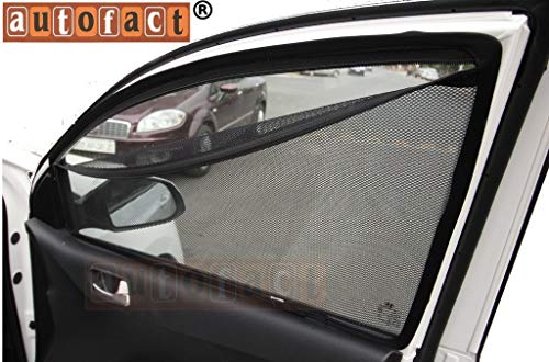 Image of Autofact Magnetic Car Sunshades Compatible with Hyundai Venue (Set of 4) - Easy Installation, UV Protection, Keeps Car Cool (Front 2 with Zippers for Easy Access, Rear 2 Without Zippers)