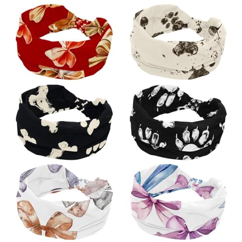 Bandeaux larges antidérapants femme lot de 6 turban élastique sport cheveux yoga course à pied