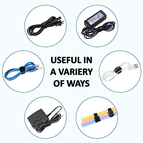 FLORICAN Cable Organiser, Cord Management System for PC, TV, Home Theater, Speaker & Cables, Reusable Cable Organizer for Desk, WFH Accessories, Reusable Cable Ties Strap (15 Pcs) 8 513QUrHabjL
