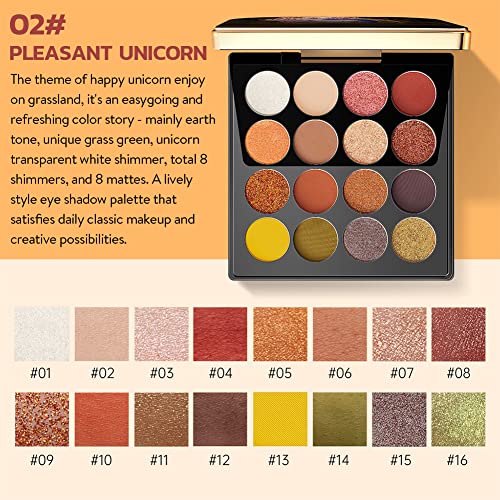 Gecomo Eyeshadow Palette, 16 Color Makeup Pallet - Glitter, Shimmer, Matte Eye Shadow, High Pigmented Long Lasting Waterproof Makeup Palette - Perfect Gifts For Women #TOP1