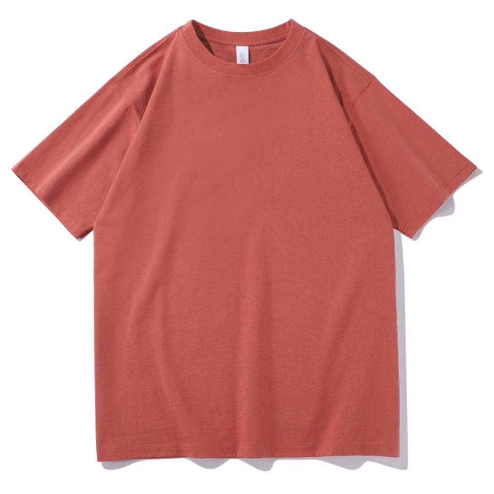 T-shirt męski 230 g, ciężki, bawełniany, luźny, na lato, okrągły dekolt, masywny kolor, 6 sztuk, 22, M