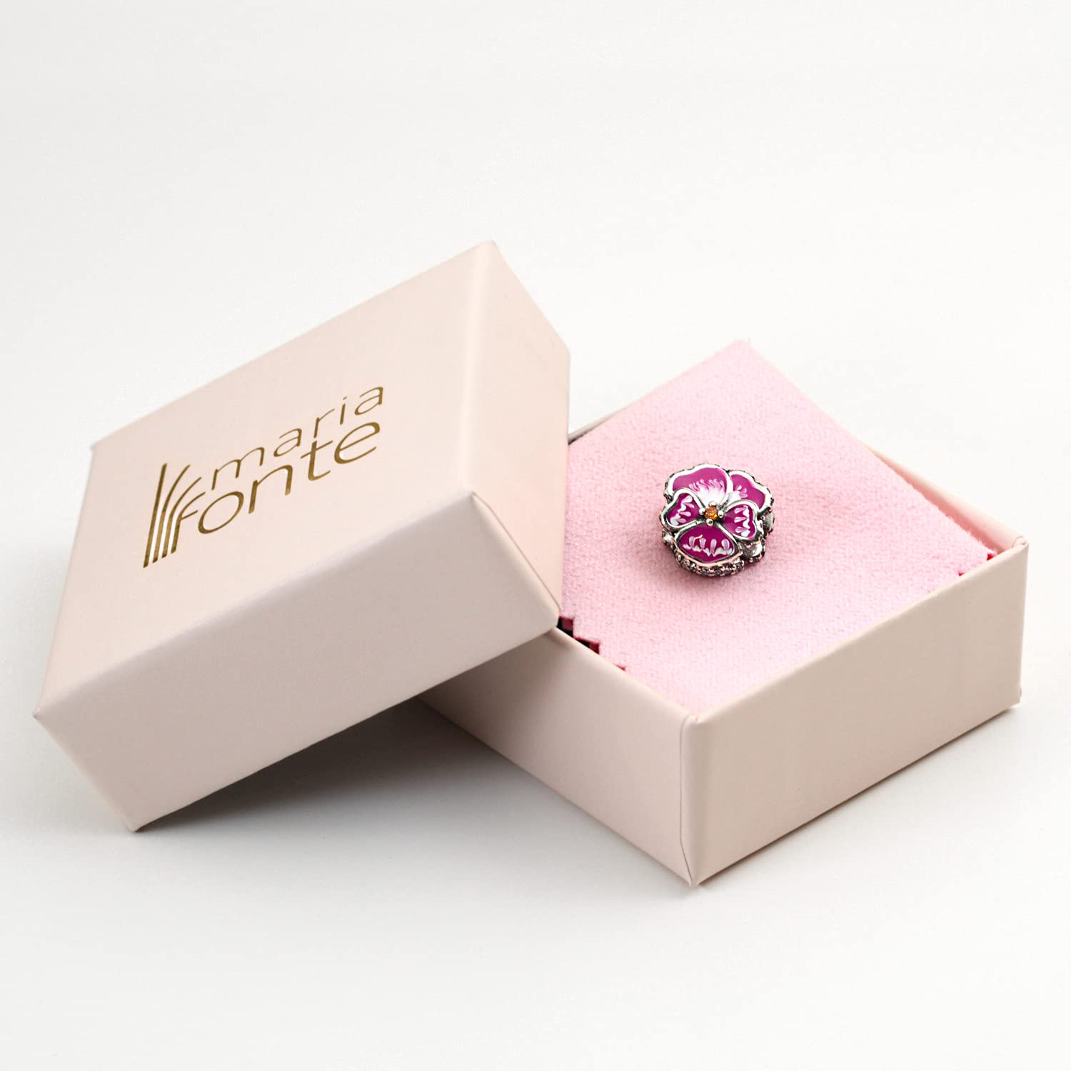 Charm Compatibile Tutte Marche Viola del Pensiero Blu Rosa Viola Ciondoli Originale Charming Argento 925 Amicizia Mamma Bead Portafortuna Cuore Famiglia Perline Natale Donna Set