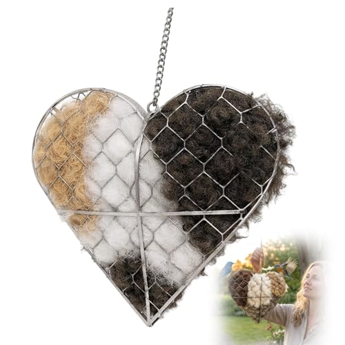 Fibra de alpaca para anidación de pájaros en soporte artístico de jardín 2