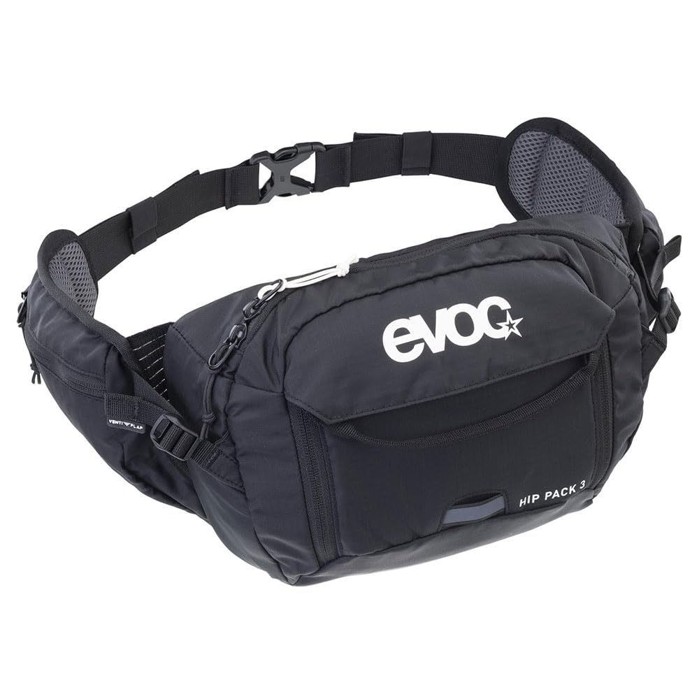 EVOC HIP Pack 3 Hüfttasche, Bauchtasche (komfortable Gürteltasche mit Trinkblasenfach, AIR Flow Contact System, Volumen: 3 l)