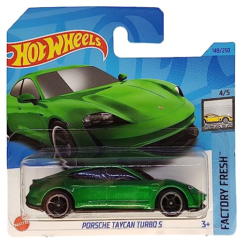 Hot Wheels - Porsche Taycan Turbo S - Factory Fresh 4/5 - HKJ31 - Short Card - Verde Metallic - Mattel 2023