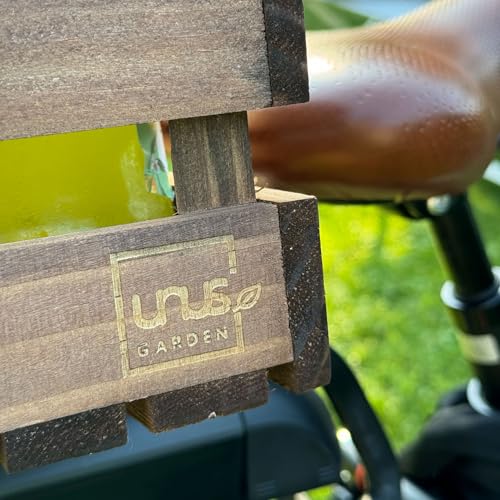 UNUS Fahrradkiste Fahrradkorb Holzkiste für hinten mit Picknickdecke und Flaschenhalter