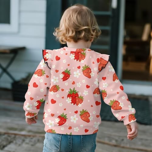 Youth Girls Fashion Ruffle Shirts Long Sleeve Crewneck Tops Stretchy Vintage Soft Blouses Lounge Wear for Child4