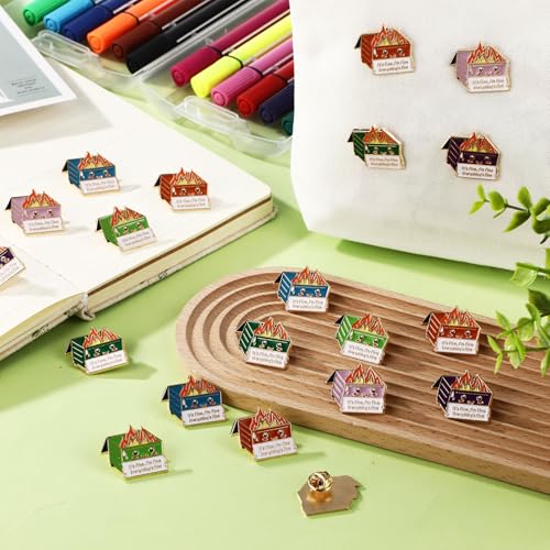 Image of Ferreve Dumpster Fire Pins Bulk Back to School Gift for Teacher Appreciation Pin Funny Dumpster Fire Office for Staff