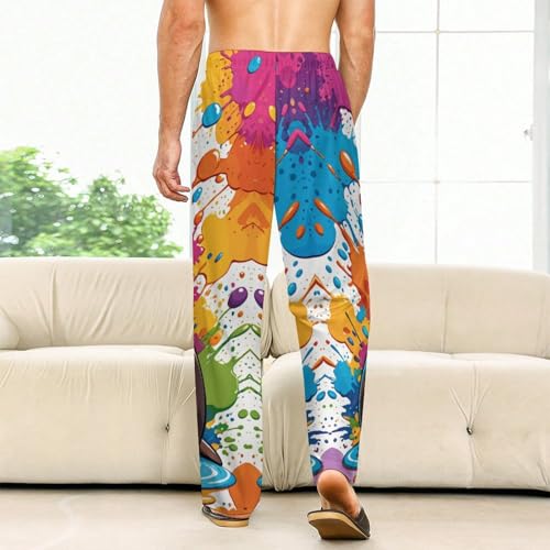 Men Women's Unique Pajama Dalmatian Dog Print Lounge Pants Wide Leg3