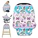 Fansu Manta de Lactancia Estampada Lindo, Multiusos Suave Transpirable Cubierta para Asiento de Coche, Bufanda Enfermería, Funda Enfermería, Bebé Funda Asiento (Unicornio)