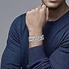 GoPaw 2Pcs Men's Stainless Steel Bracelet, Cuban Link Chain Bracelet, Hip Hop Jewelry Cuban Link Chain Bracelets, 19/21/23cm Stainless Steel Bracelets For Boys Men Dad (Silver-21cm) #1