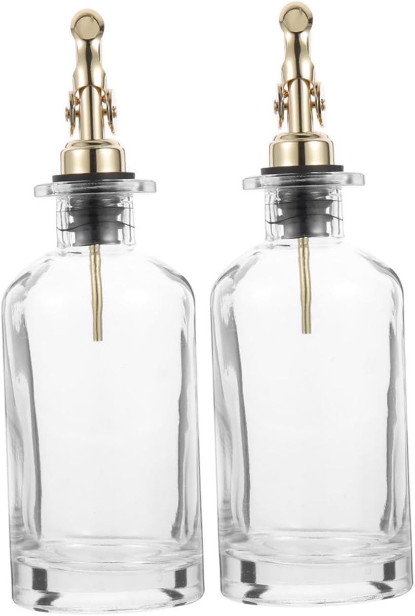 ARTIBETTER 2pcs 500ml Glass Olive Oil Dispenser Bottles with Automatic Pour Spout, Anti-leak Oil Container and Vinegar Bottle Set for Kitchen Cooking and Salad Dressing