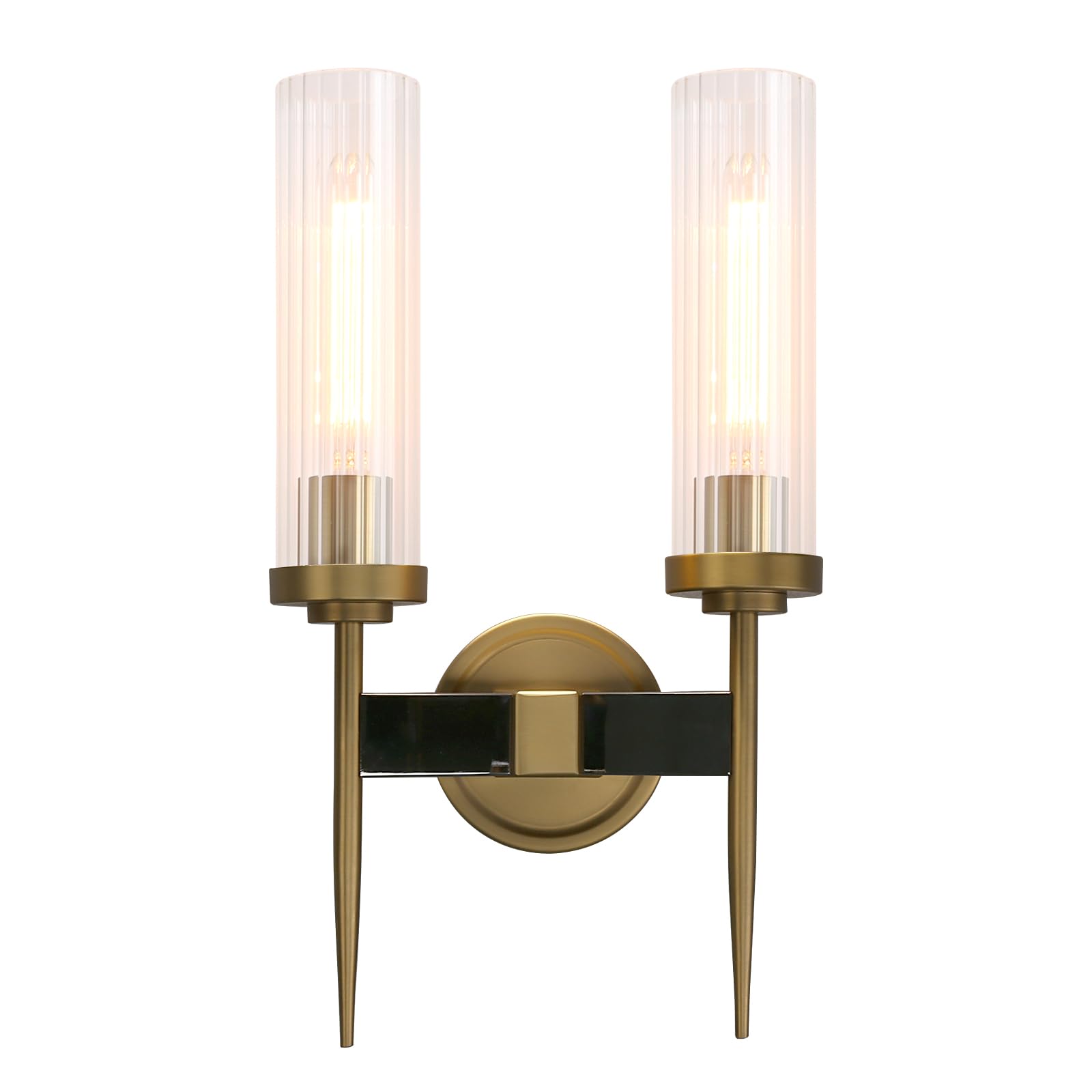 Amazon.co.jp : PERMO 壁取り付け用燭台 2つのライト グロッド