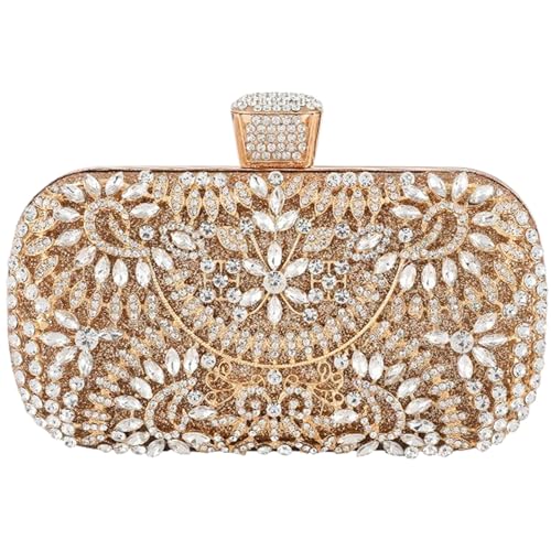 Sac de soirée en cristal diamant doré pour sublimer vos tenues