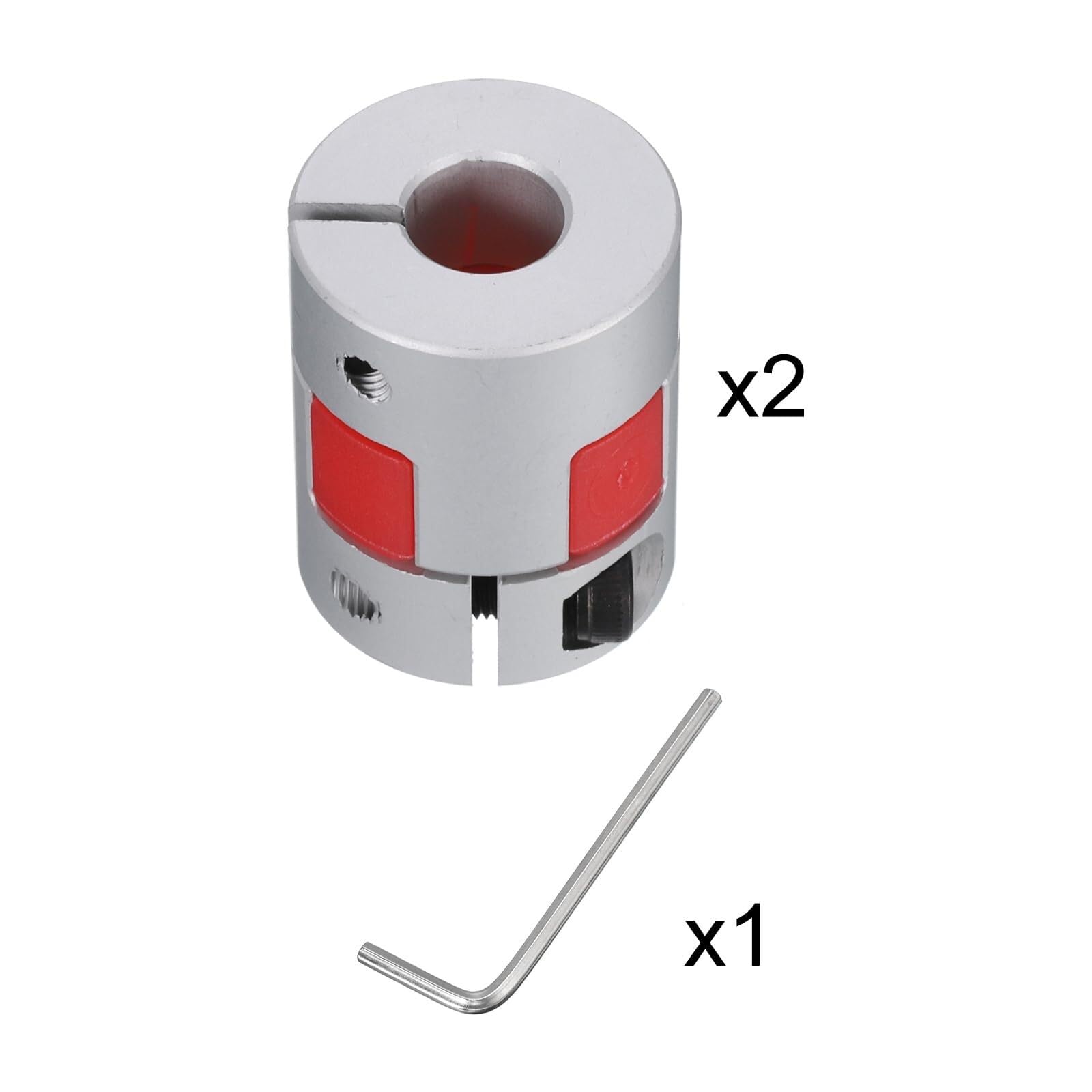 Accouplement à lame en aluminium 8mm à 8mm alésage L25xD20 coupleur flexible pour imprimante 3D CNC et moteur pas à pas servo - Lot de 2
