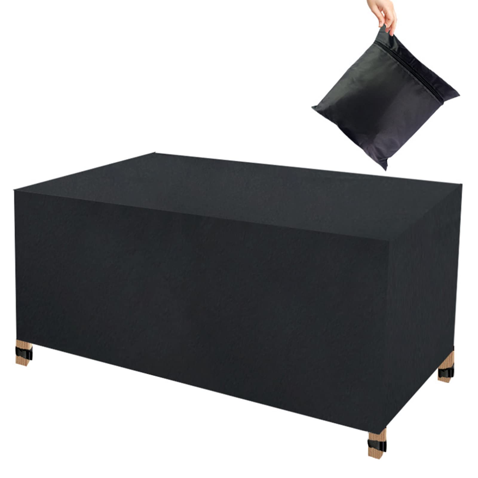 Outdoor Furniture Covers, Garden Couch Cover Anti-UV, Waterproof Windproof Dust Proof, Made of 420D Heavy Duty Oxford Fabric, 124'' L x 71'' W x 29'' H Fits Rectangular Table Chairs Set