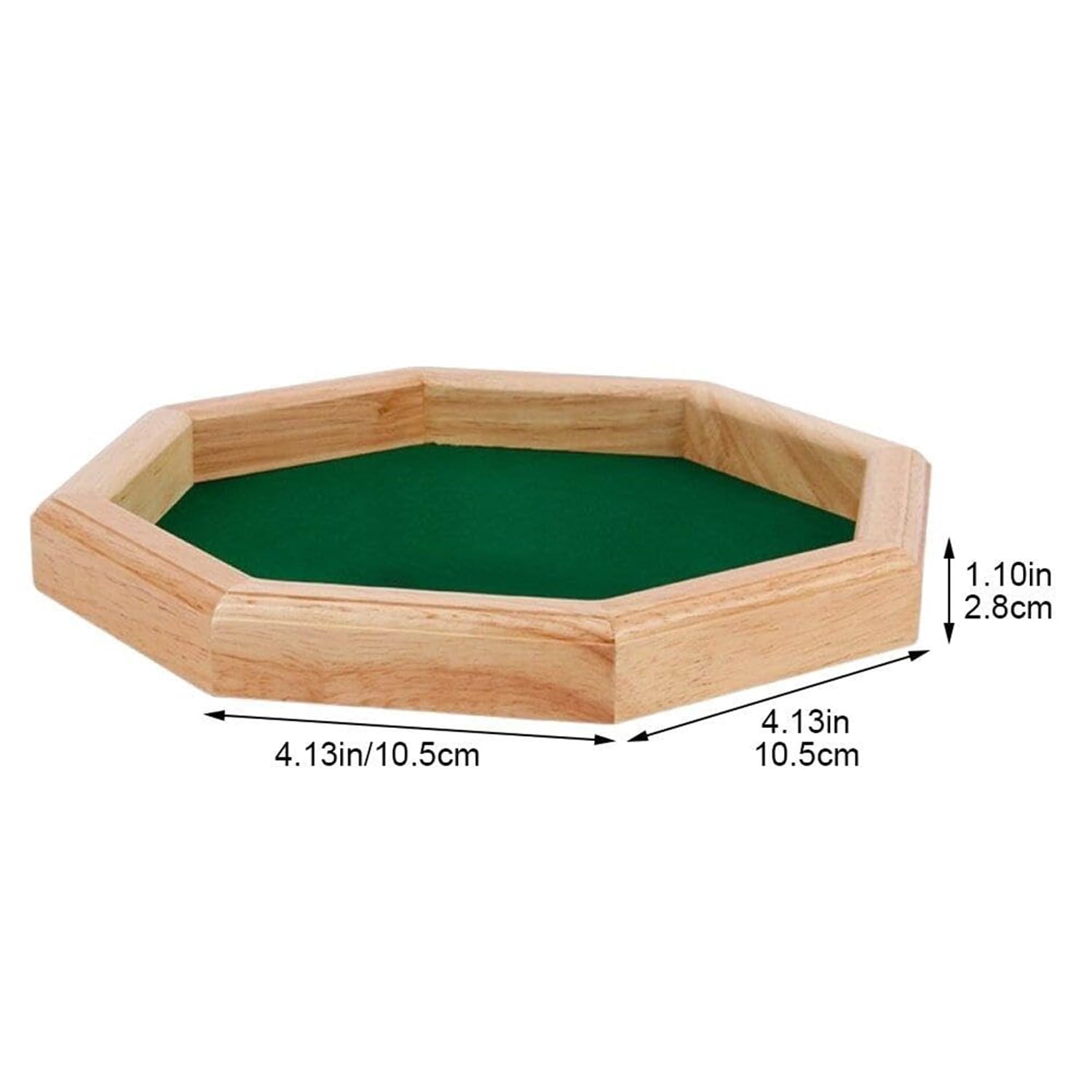 Plateau À Dés en Bois, Plateau Octogonal Doublé De Feutre, Porte-Monnaie, Porte-Monnaie, Porte-dés pour Maison, Bar, Jeux De Dés De Table