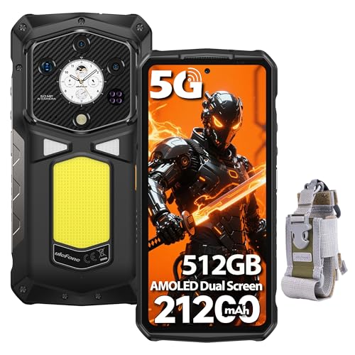 Ulefone Armor 29 Pro 5G Movil Resistente, 32GB+512GB/SD 2TB Luz LED de 1000 LM Android 15 AI Smartphone 21200mAh Teléfono Movil 6,67” FHD+ 120Hz AMOLED+1,04