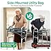 SoulThink® Full Transparency Walker Tray - Essential Walker Accessories Compatible with Most Walkers for Seniors, Walker Tray for Folding Walker with Utility Bag, Non-Slip Mat & Cup Holder (Black)