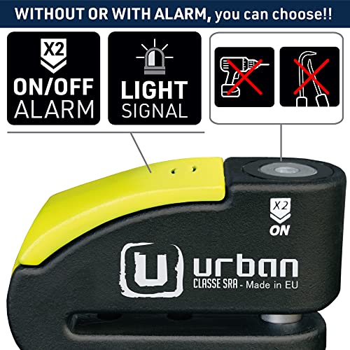 Urban 999 Motorcycle Lock Disc Lock Alarm Anti Theft Alarm Lock With Warning Function, Approved Disc Lock Motorcycle Anti Theft Disc Brake Lock, Hardened Steel Double Locking 14Mm Locking Shaft #TOP3