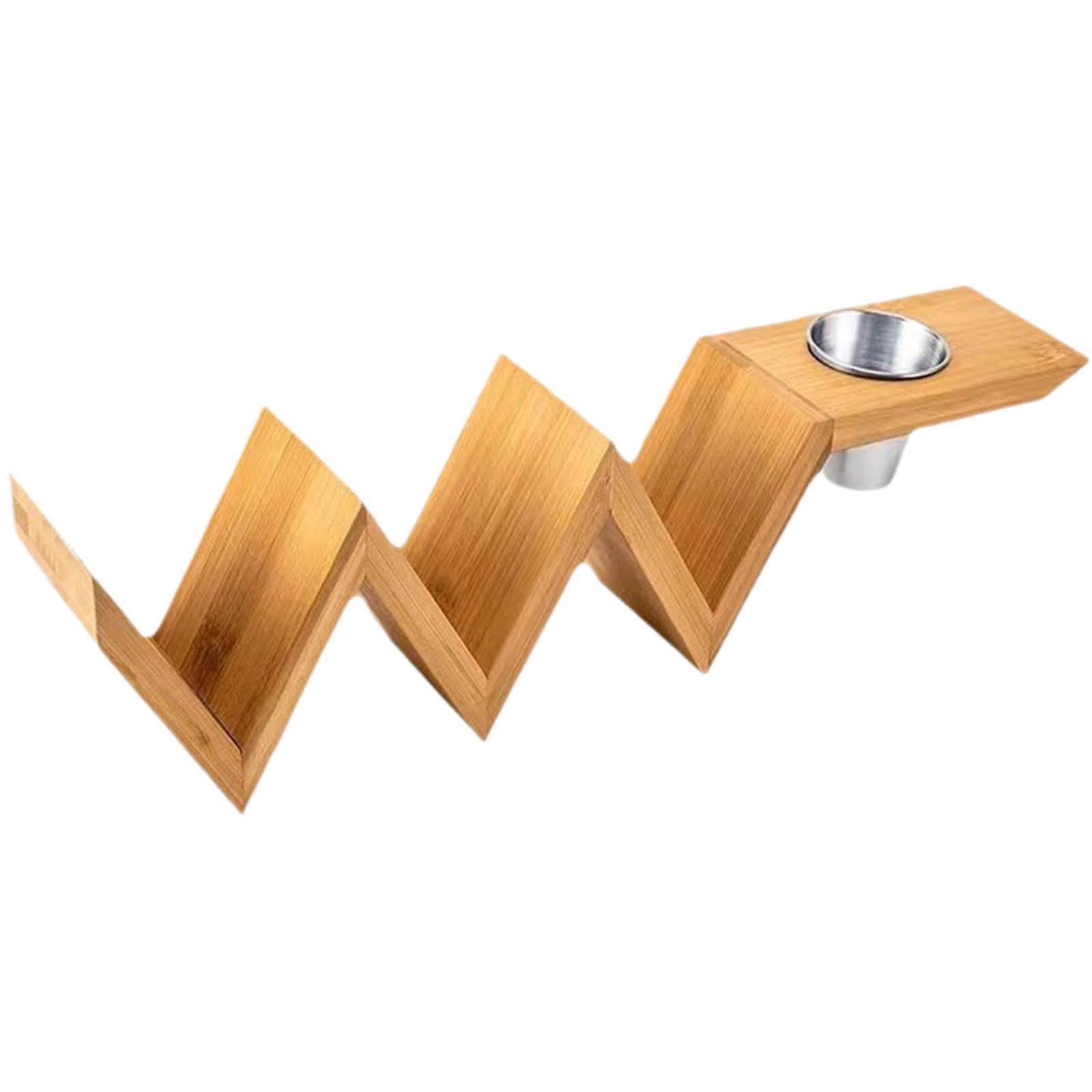 Qianly Bamboo Taco Holder Taco Stand Rack Tray Tableware Mexican Pizza Roll Shelf for Coffee Shop Holiday Taco Party Sandwiches, with Bowl