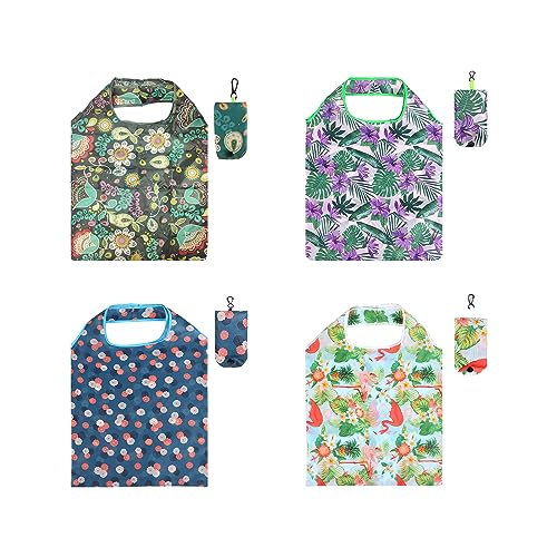 GVSAVY 4pcs Collapsible Shopping Bags, Reusable Tote Bags, Portable Shopping Bags, Waterproof Gift Bags
