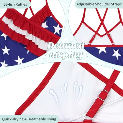American Trends Girls' Swimwear Girls One Piece Swimsuits Ruffle Kids Bathing Suits for Girls4