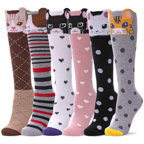 Image of Color City Girls Socks Knee High Stockings Cartoon Animal Warm Cotton Socks
