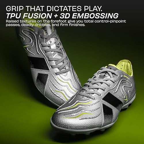 Image of Nivia Ashtang 3.0 Football Studs for Men, TPU Fusion with 3D Embossing Upper, Dual Color High Shear TPU Sole, Ideal for Firm Ground Grass