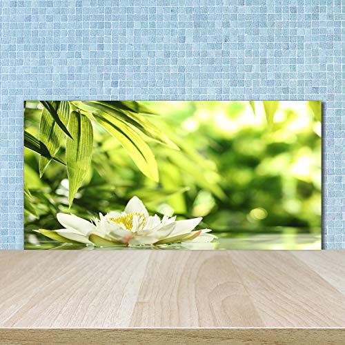 Splashback guard vert de 100x50cm avec nénuphar pour crédence de cuisine - 2