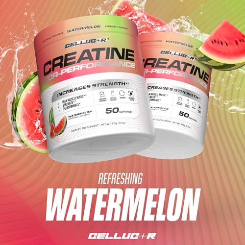 Image of Cellucor Creatine Powder, Watermelon Flavor - Increases Strength, Lean Muscle Mass & Endurance, Micronized Creatine for Fast Absorption, 5g Creatine per Serving, 50 Servings