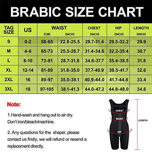 Brabic Women’s Waist Trainer Bodysuit Butt Lifter Tummy Control Shapewear Hi-Waist Thigh Slimmer Full Body Shaper Open Bust (Black, Xl) #TOP6