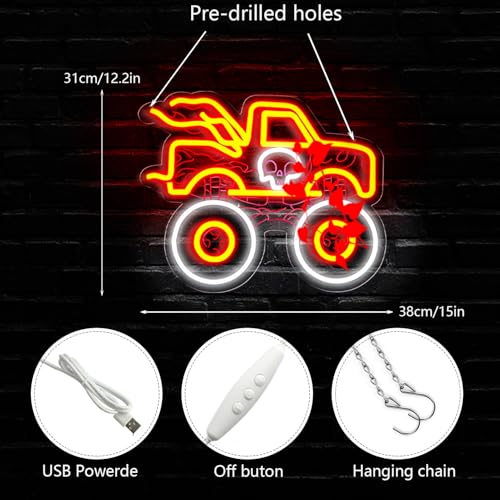 Image of AHlove Truck Neon Sign for Wall Decor,LED Neon Lights for Game Room、Man Cave,Birthday、Christmas Gifts for Teen Boys and Girls