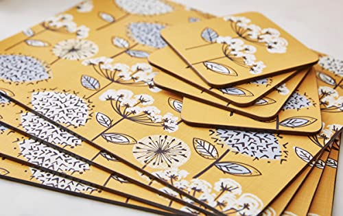 Cooksmart Pack of 4 Drink Coasters | British Designed Eco Cork Drinks Coasters For Modern Homes | Coasters For Drinks For All Types of Cups & Mugs - Retro Meadow