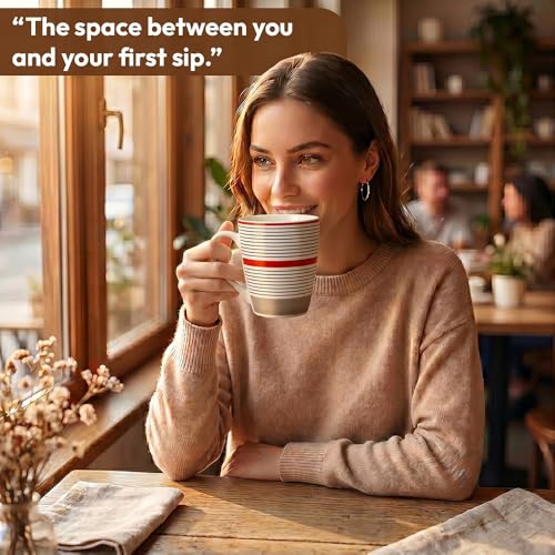 Image of U.P.C. U.P.C.Milk Mug Set of 2 | Ceramic & Bone China Coffee Milk Cups | Designer Printed Tea Coffee Mug Set | Large Capacity Milk Mugs | Microwave Safe Cup Set | Kitchen Drinkware Gift Set