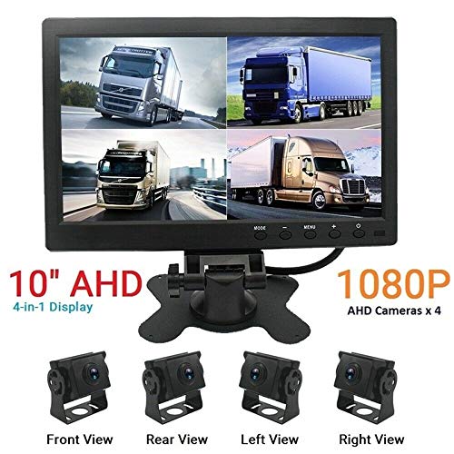 Luoshan PZ612-4AHD IP67 120 Degree Car AHD 1080P 2 Megapixels 10 inch 4-Way Rearview Mirror Monitor, Night Vision Full… - Image 3