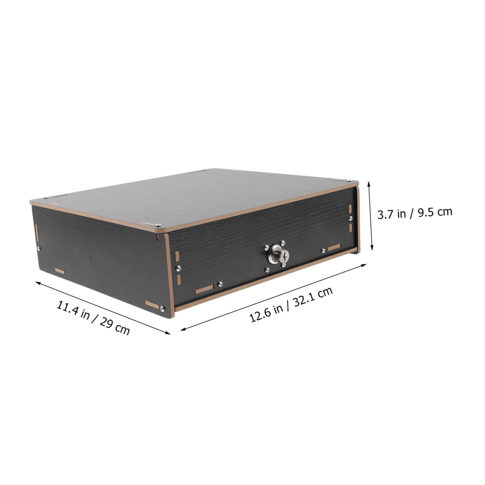 Schwarze Holz Münzbox für Kleingeld mit Mehreren Fächern und Clips zur Sicheren Aufbewahrung für Einzelhandel und Geschäfte