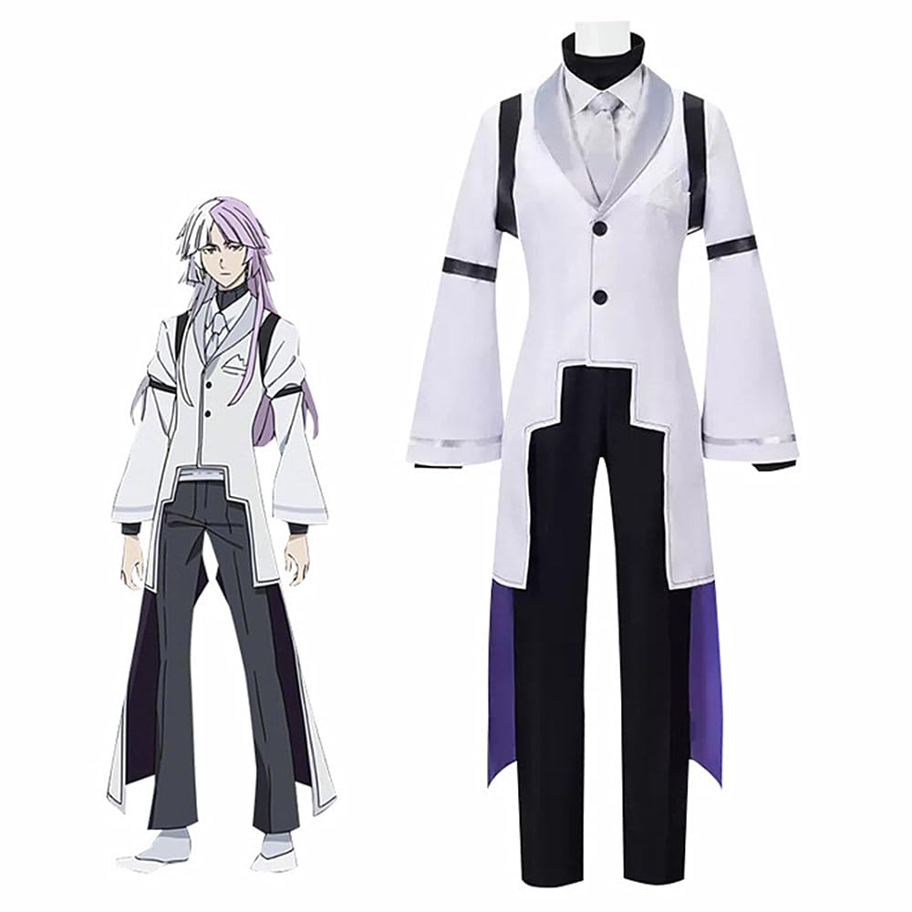 Charous Anime Bungo Stray Dogs Cosplay Sigma Kostüm,Unisex Langer Mantel Uniformanzug Für Manga Ausführen Cosplay