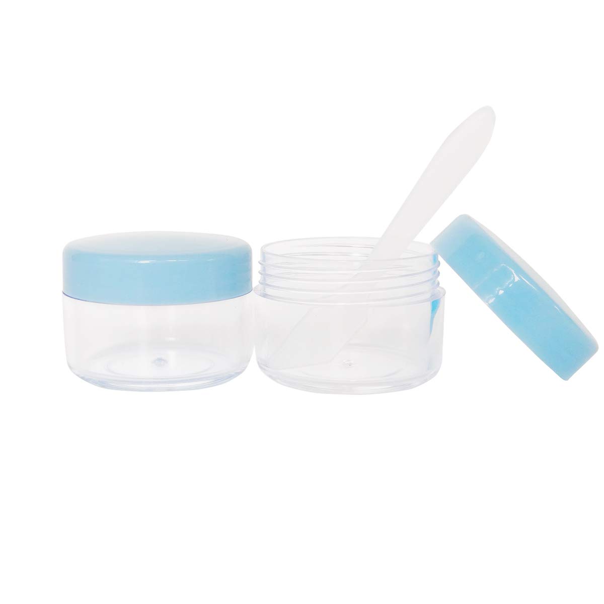Wopanxye 12pack 15ml Makeup Sample Jars, BPA Free, Small Empty Cosmetic Container, Plastic Round Pot Blue Screw-up Cap Lid - Image 4